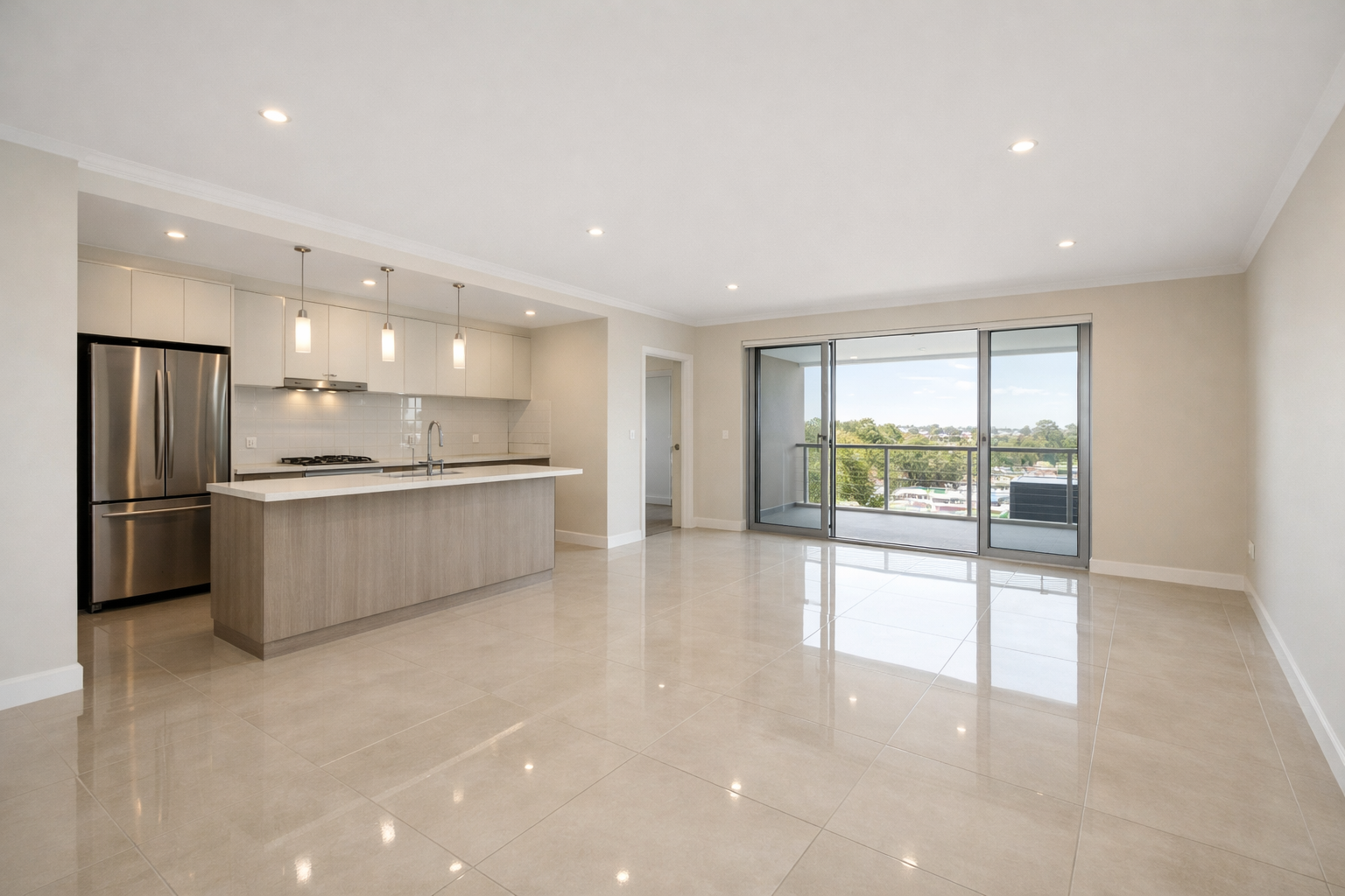 Geniş açı ile çekilmiş salon kadrajı