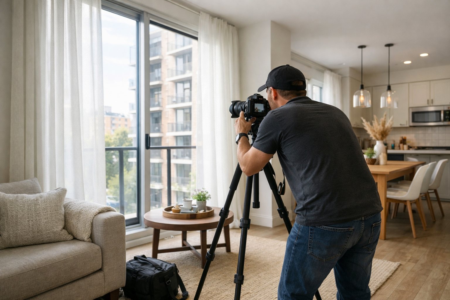 Doğal ışık düşen bir iç mekan çalışma alanı